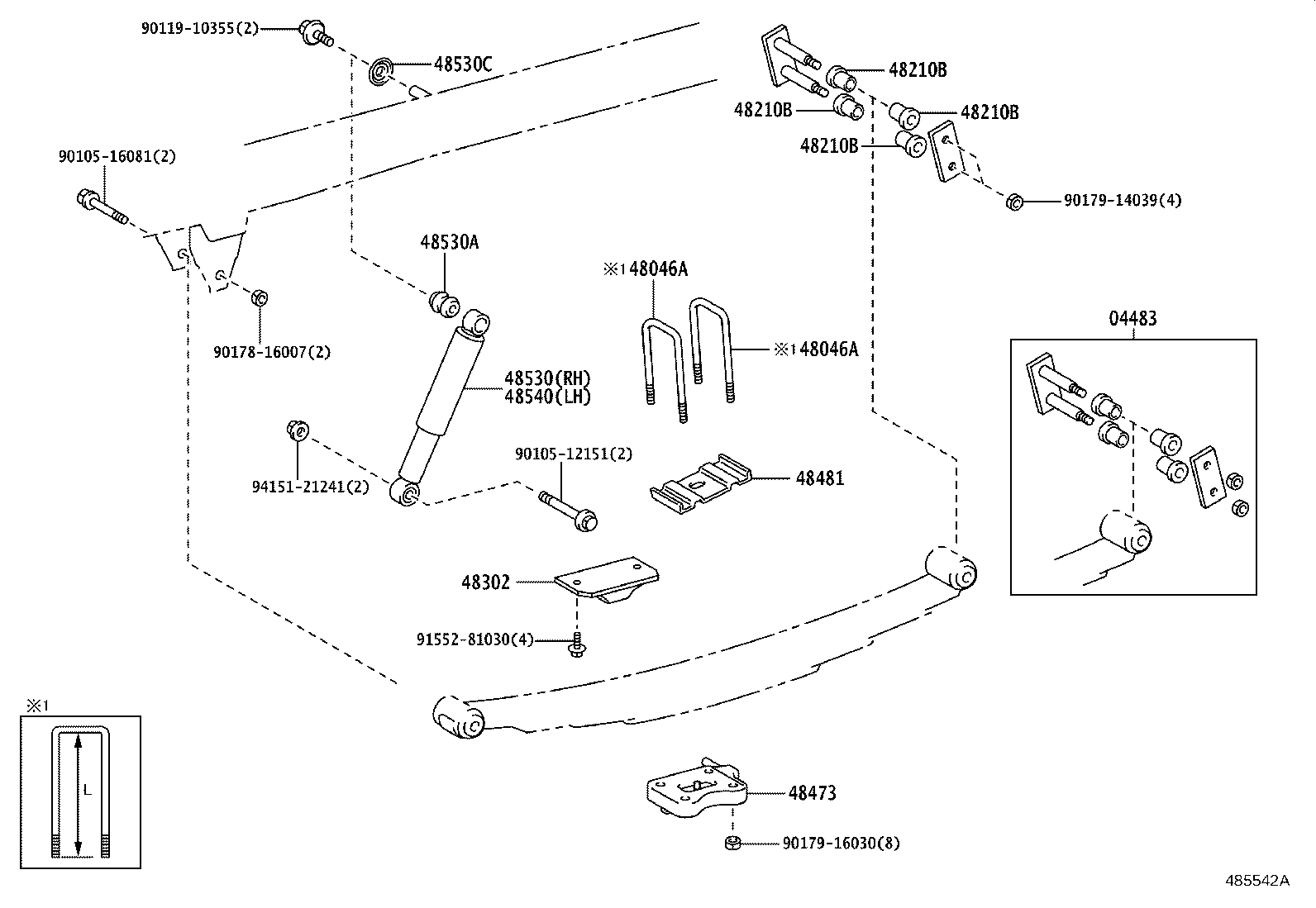04483-25060 SHACKLE KIT, REAR SPRING product image