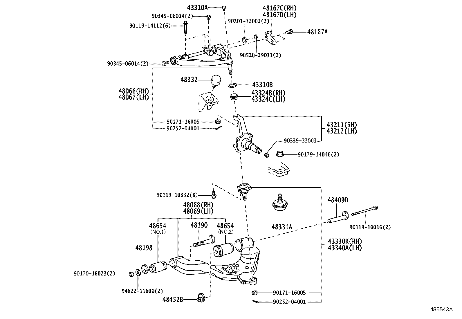 43201-25140 KNUCKLE, STEERING, RH product image
