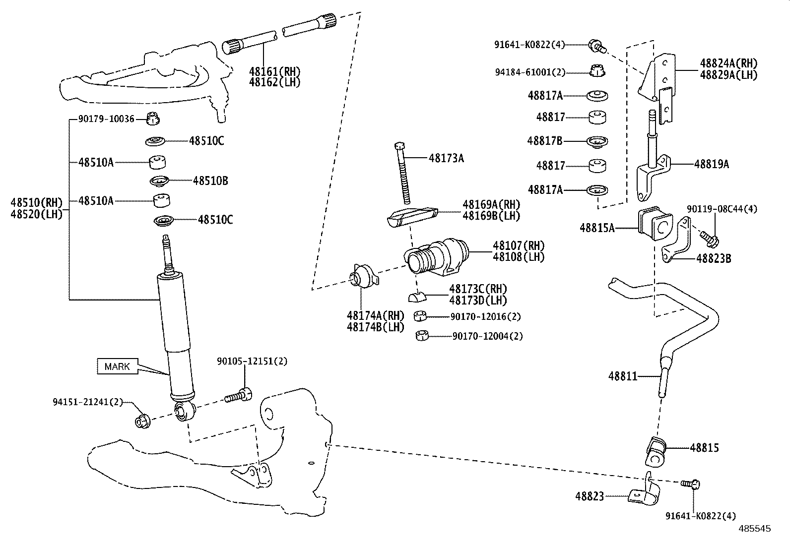 48107-25020 ARM SUB-ASSY, ANCHOR, RH product image
