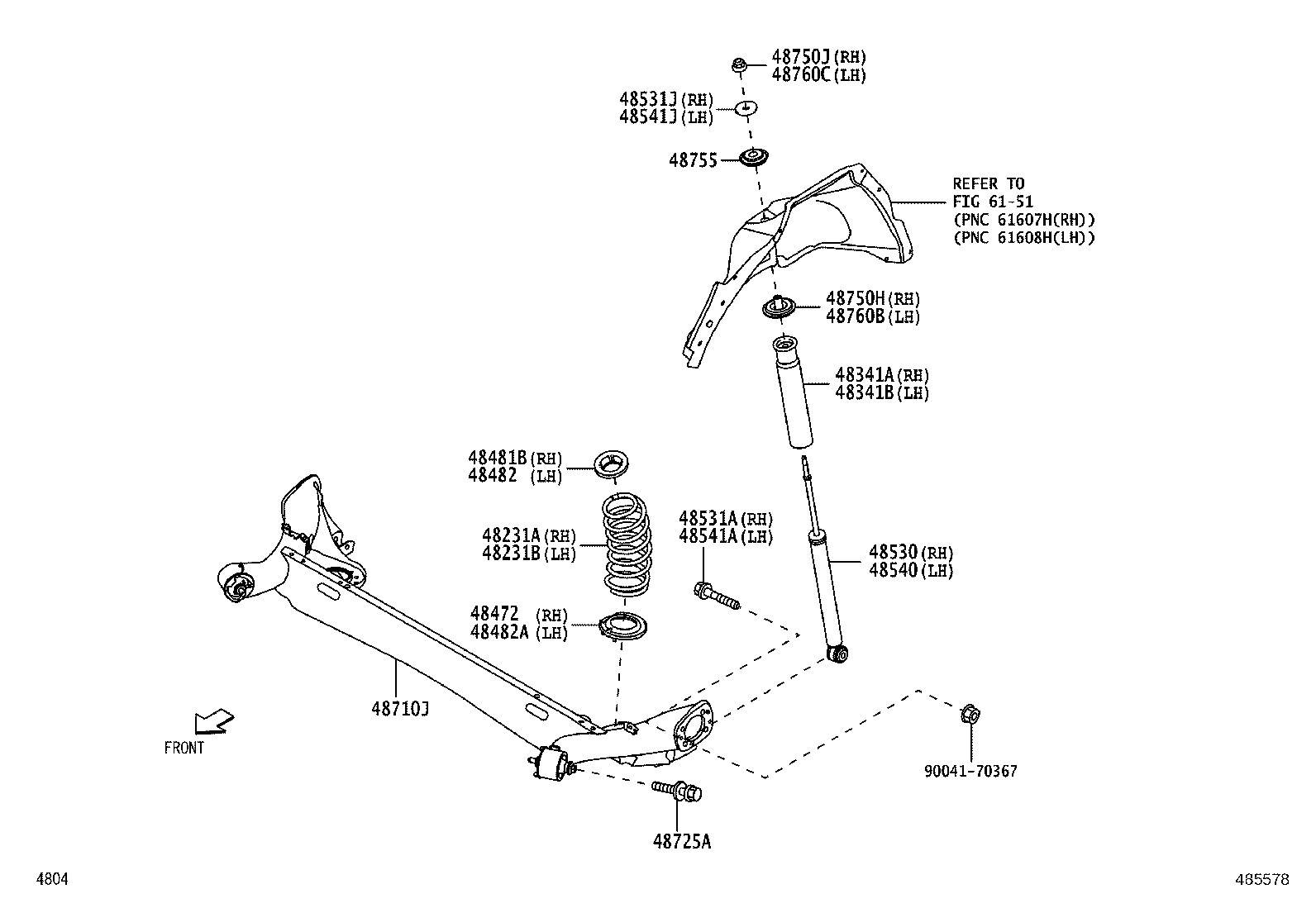 48231-BZA00 SPRING, COIL, REAR RH product image