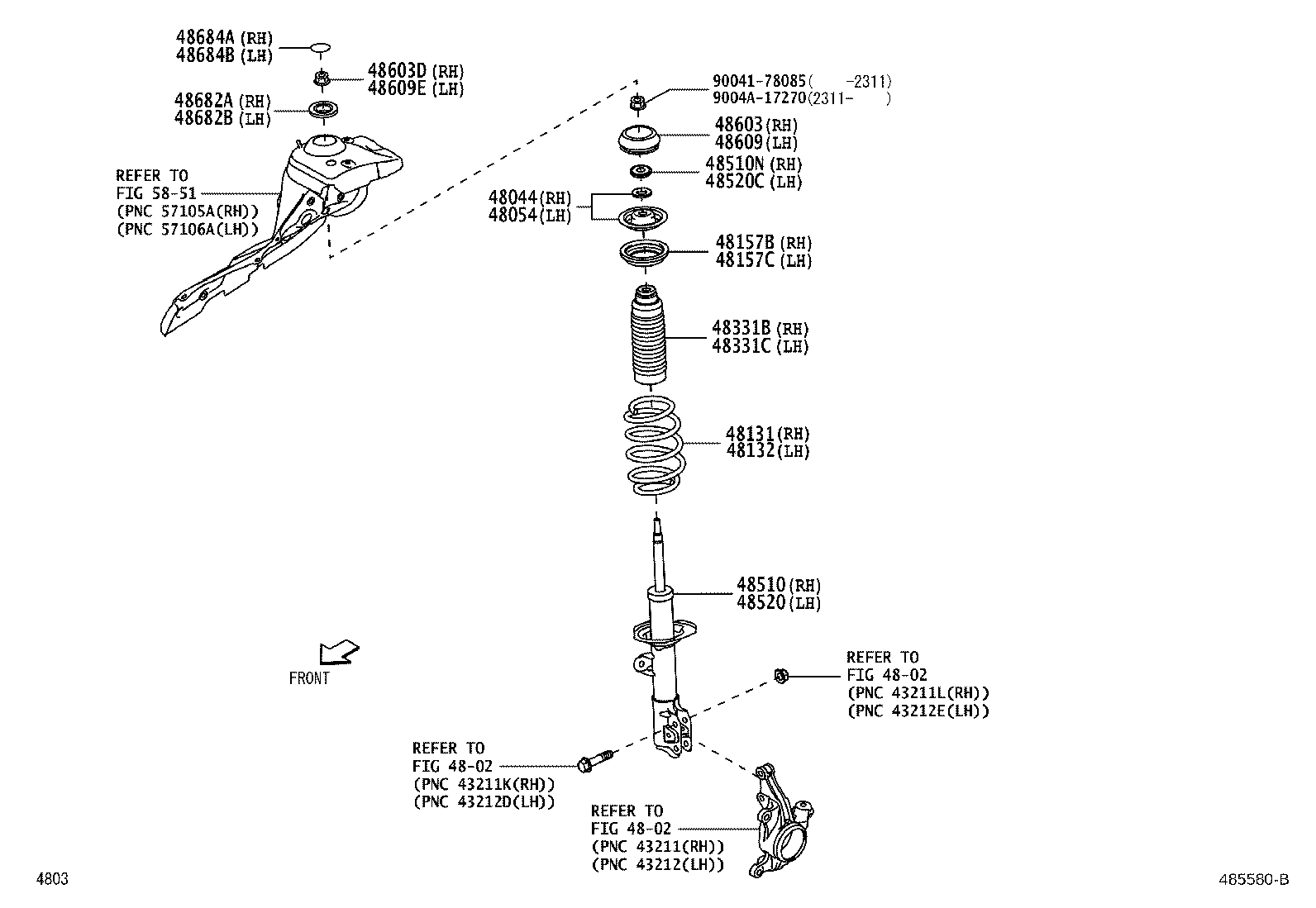 48684-BZ070 COVER, FRONT SUSPENSION SUPPORT DUST, RH product image