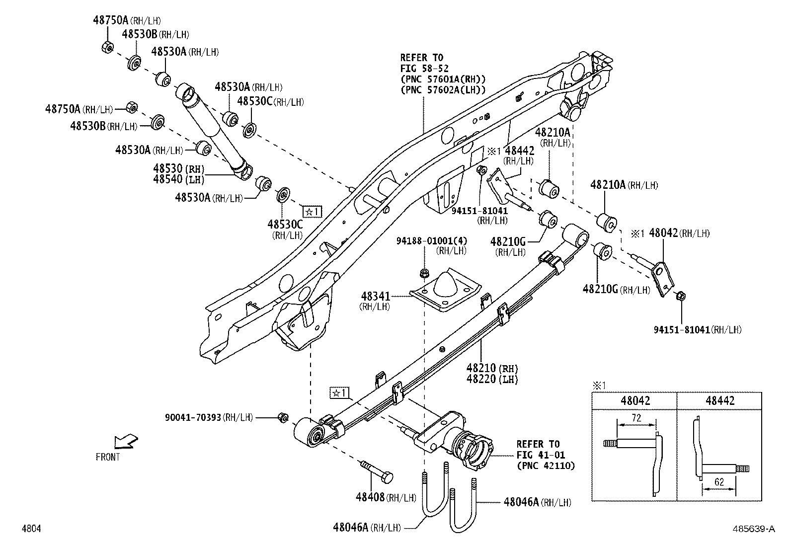48210-B5100 SPRING ASSY, REAR RH product image