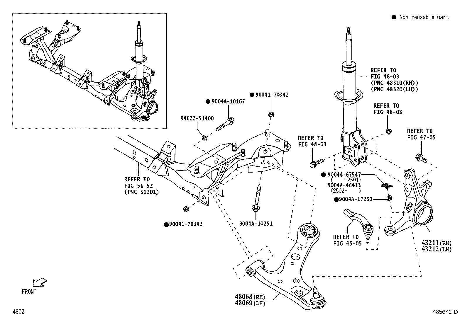 48069-BZ410 ARM SUB-ASSY, FRONT SUSPENSION, LOWER NO.1 LH product image