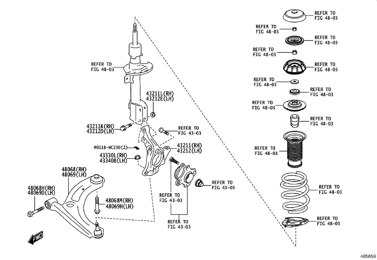 43211-WC008 KNUCKLE, STEERING, RH product image