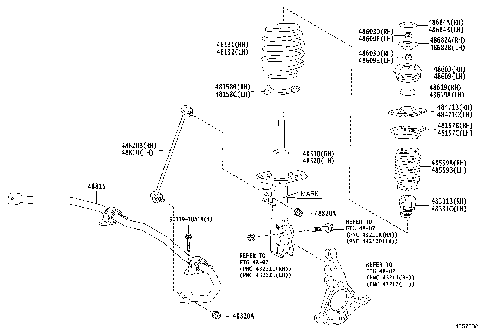 48510-52T40 ABSORBER ASSY, SHOCK, FRONT RH product image