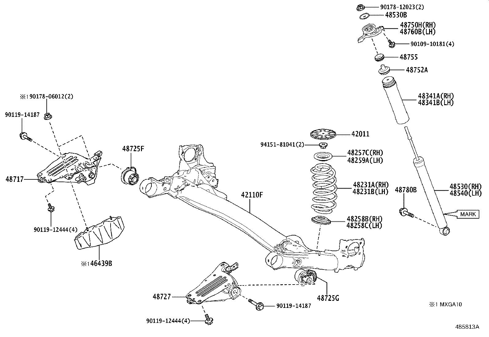 42304-42070 CARRIER SUB-ASSY, REAR AXLE, RH product image