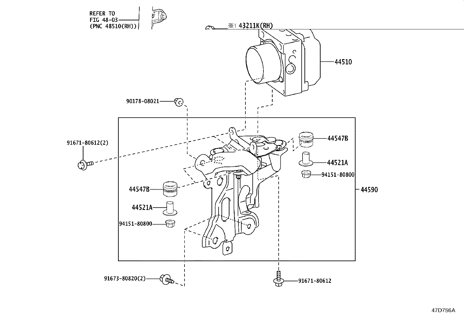48069-30320 ARM SUB-ASSY, FRONT SUSPENSION, LOWER NO.1 LH product image