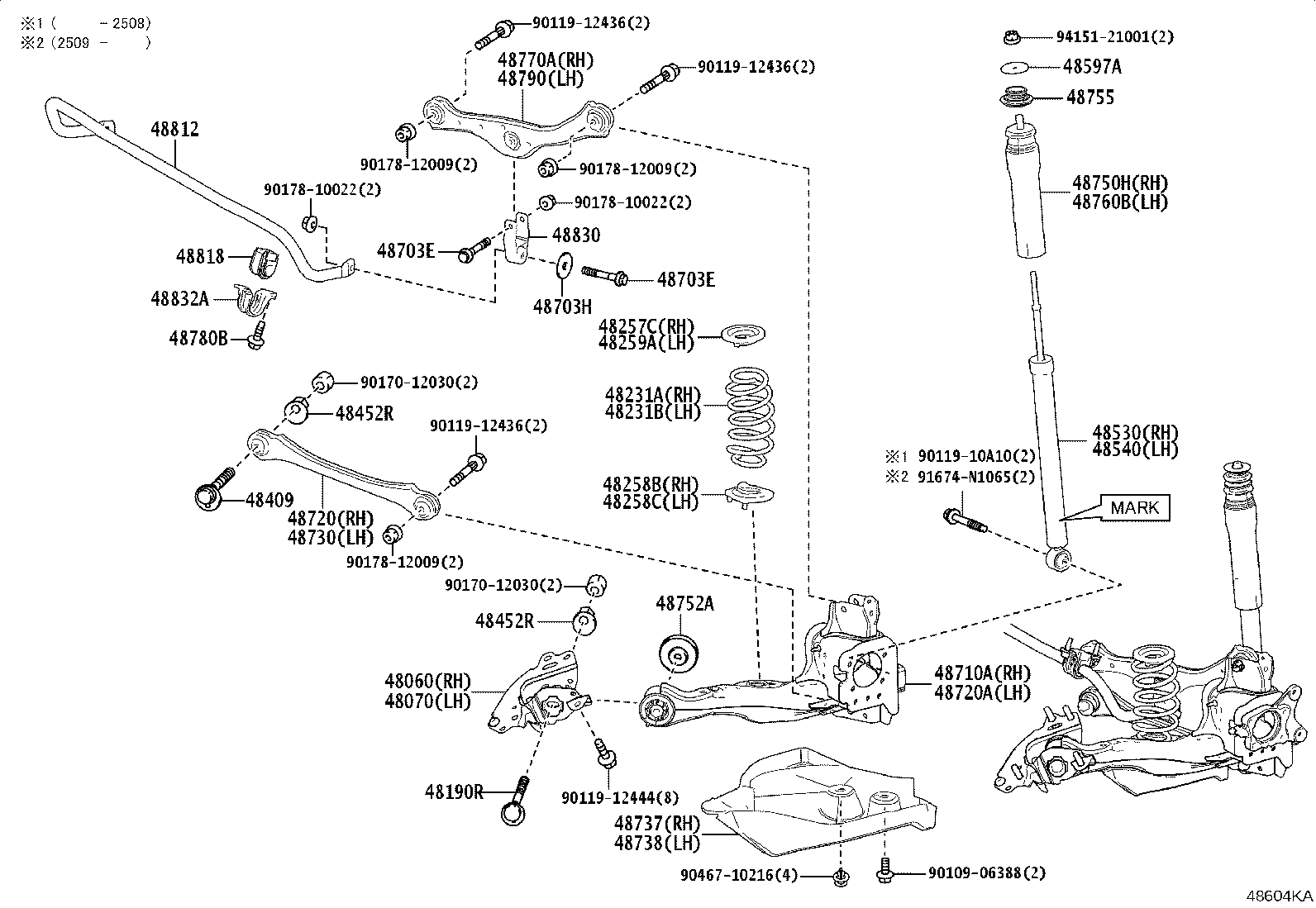 48060-52020 BRACKET ASSY, REAR SUSPENSION ARM, RH product image