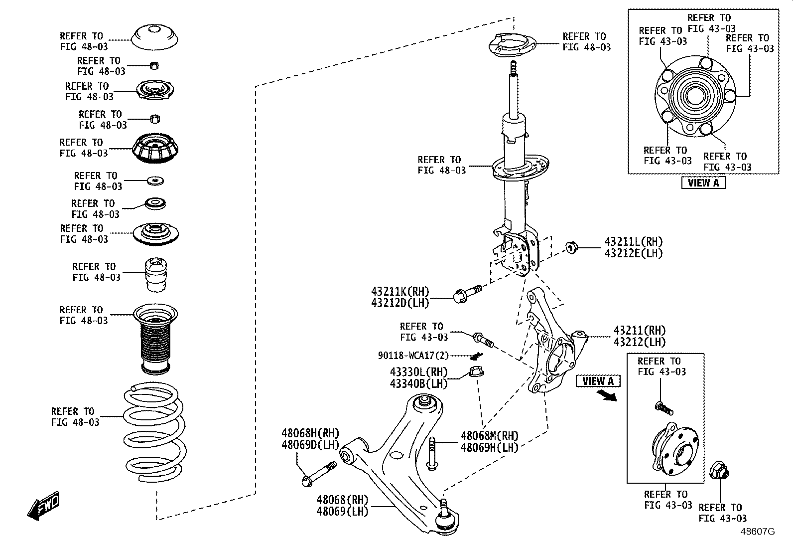43211-WC015 KNUCKLE, STEERING, RH product image