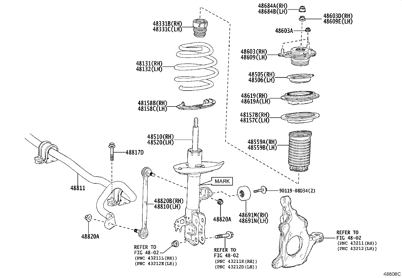 48510-80C62 ABSORBER ASSY, SHOCK, FRONT RH product image