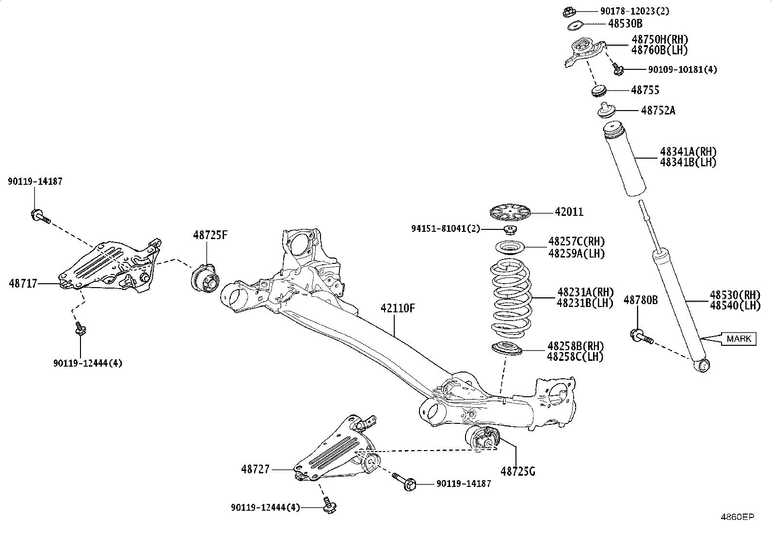 42101-16160 BEAM ASSY, REAR AXLE product image