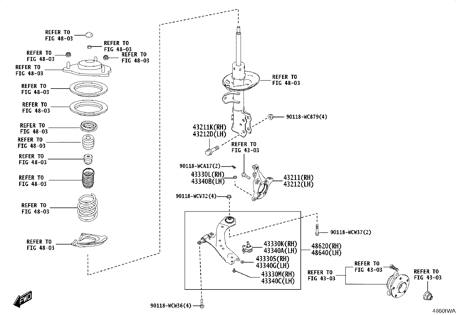43211-WC014 KNUCKLE, STEERING, RH product image