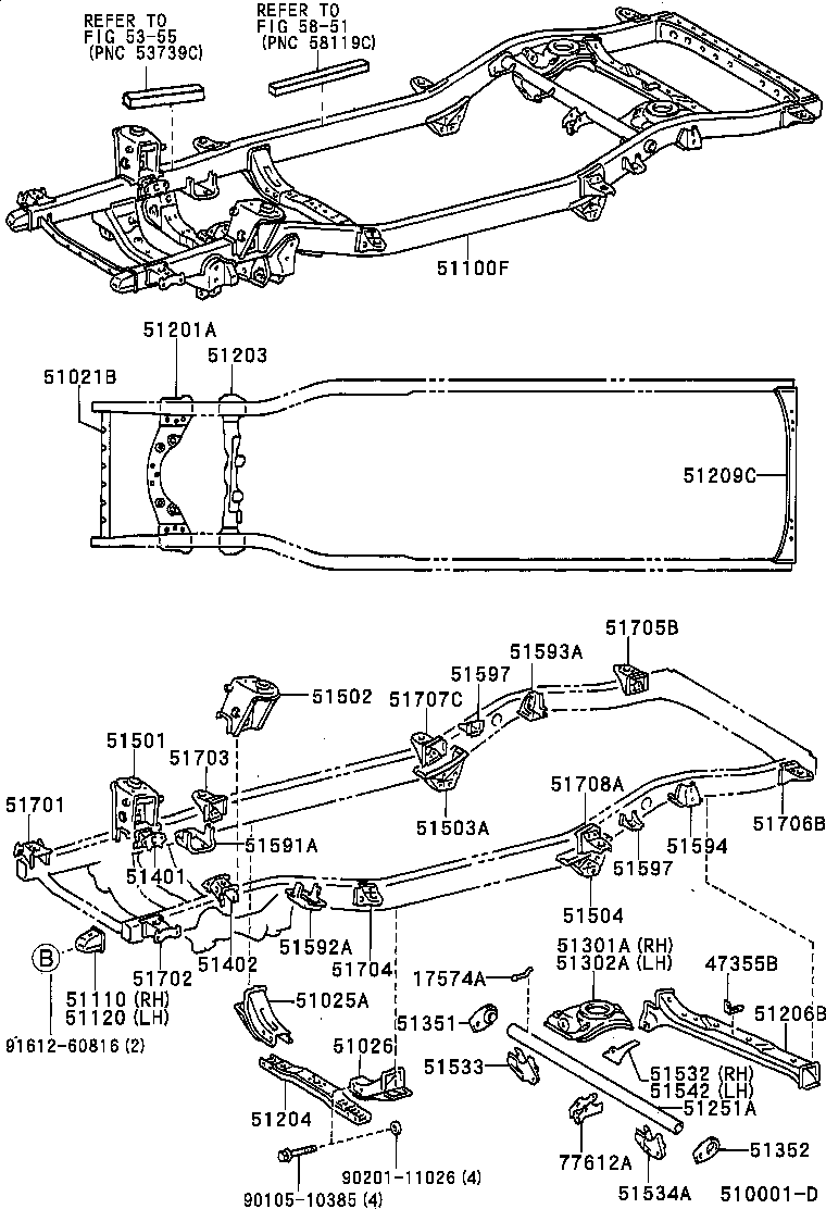51001-6A451 FRAME SUB-ASSY product image