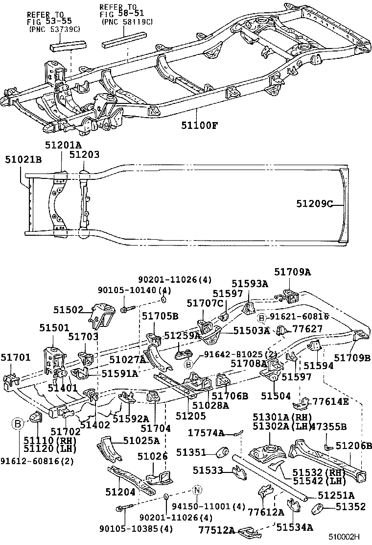 51001-6A451 FRAME SUB-ASSY product image