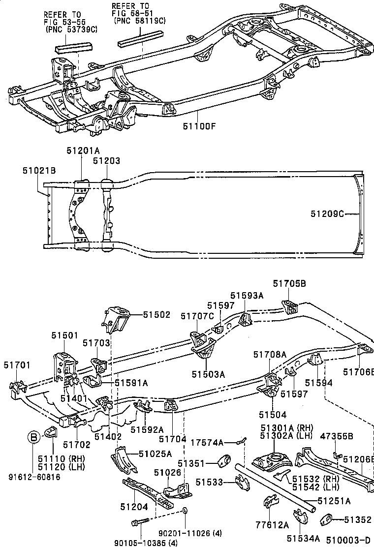 51001-6A412 FRAME SUB-ASSY product image