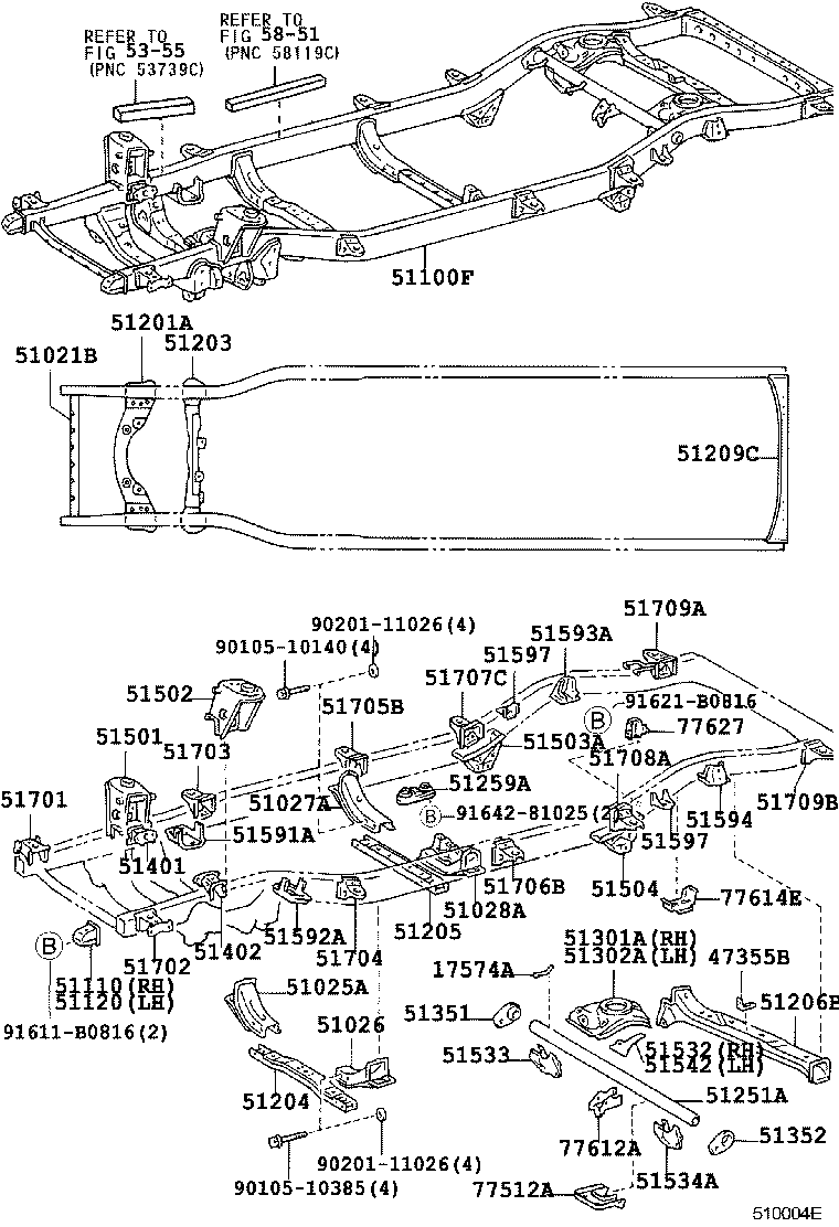 51001-6A412 FRAME SUB-ASSY product image