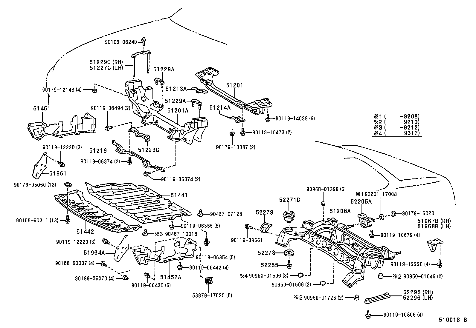 51219-24010 PROTECTOR, FRONT SUSPENSION MEMBER, LWR product image
