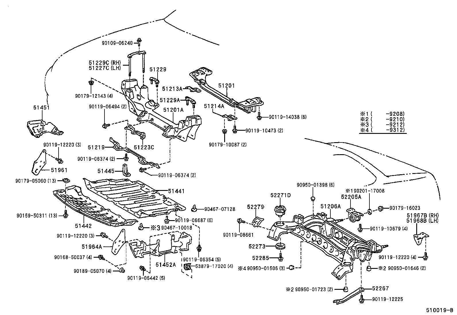 51219-24010 PROTECTOR, FRONT SUSPENSION MEMBER, LWR product image