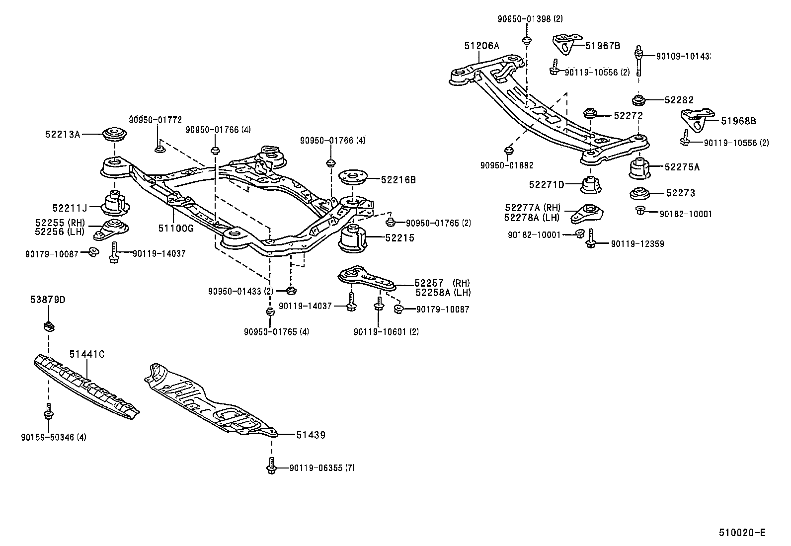 52273-33010 STOPPER, REAR SUSPENSION MEMBER, LOWER product image