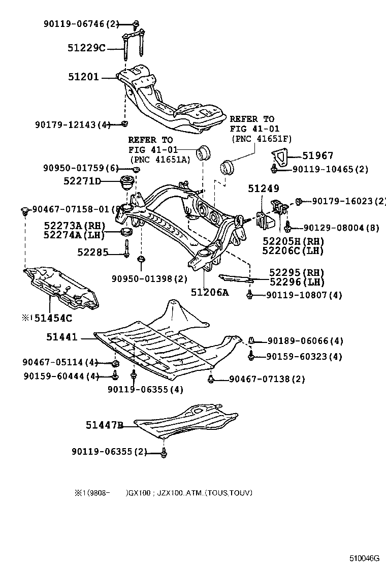 51206-22150 MEMBER SUB-ASSY, REAR SUSPENSION product image
