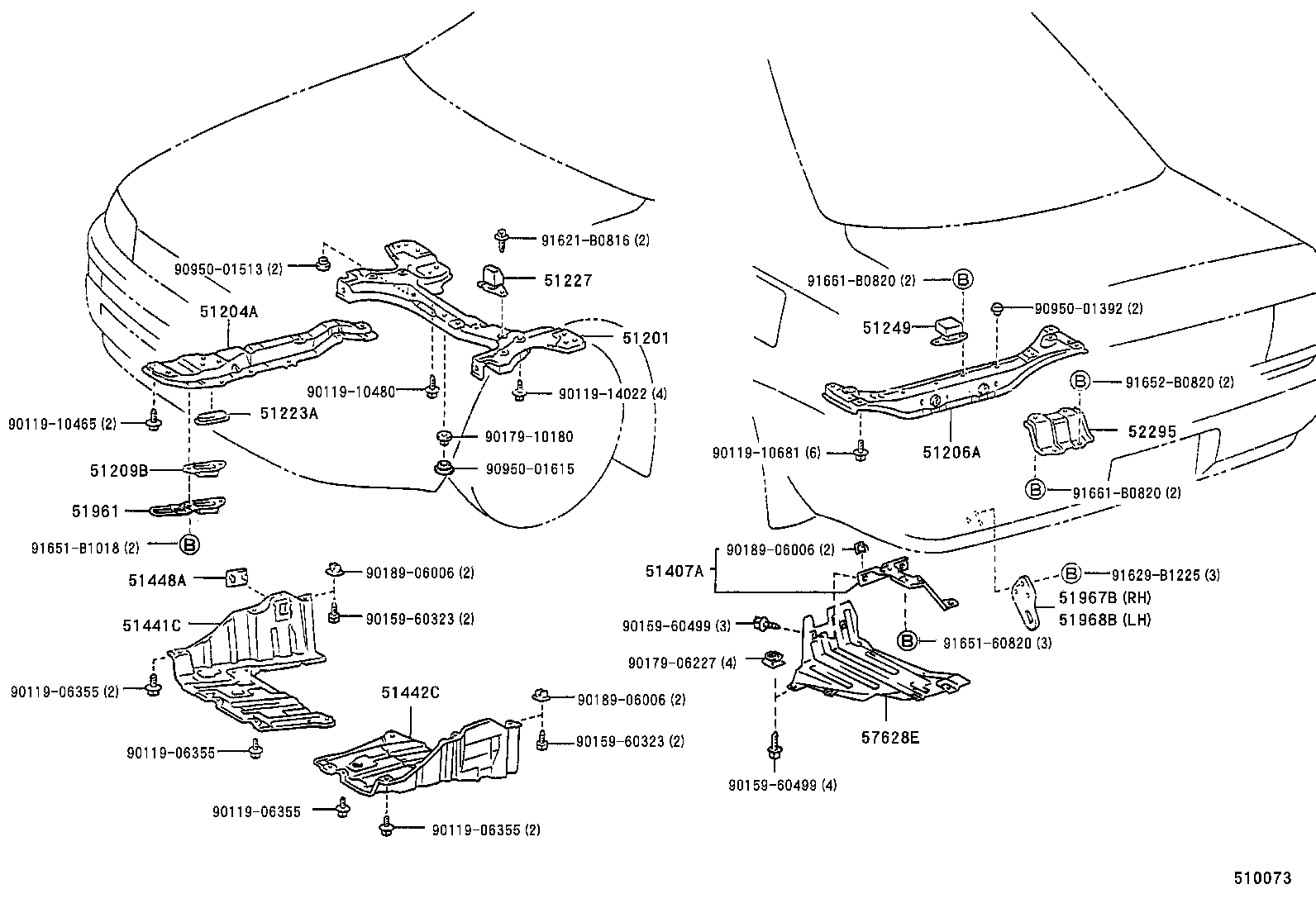 51968-12160 HOOK, TRANSPORT, REAR LH product image