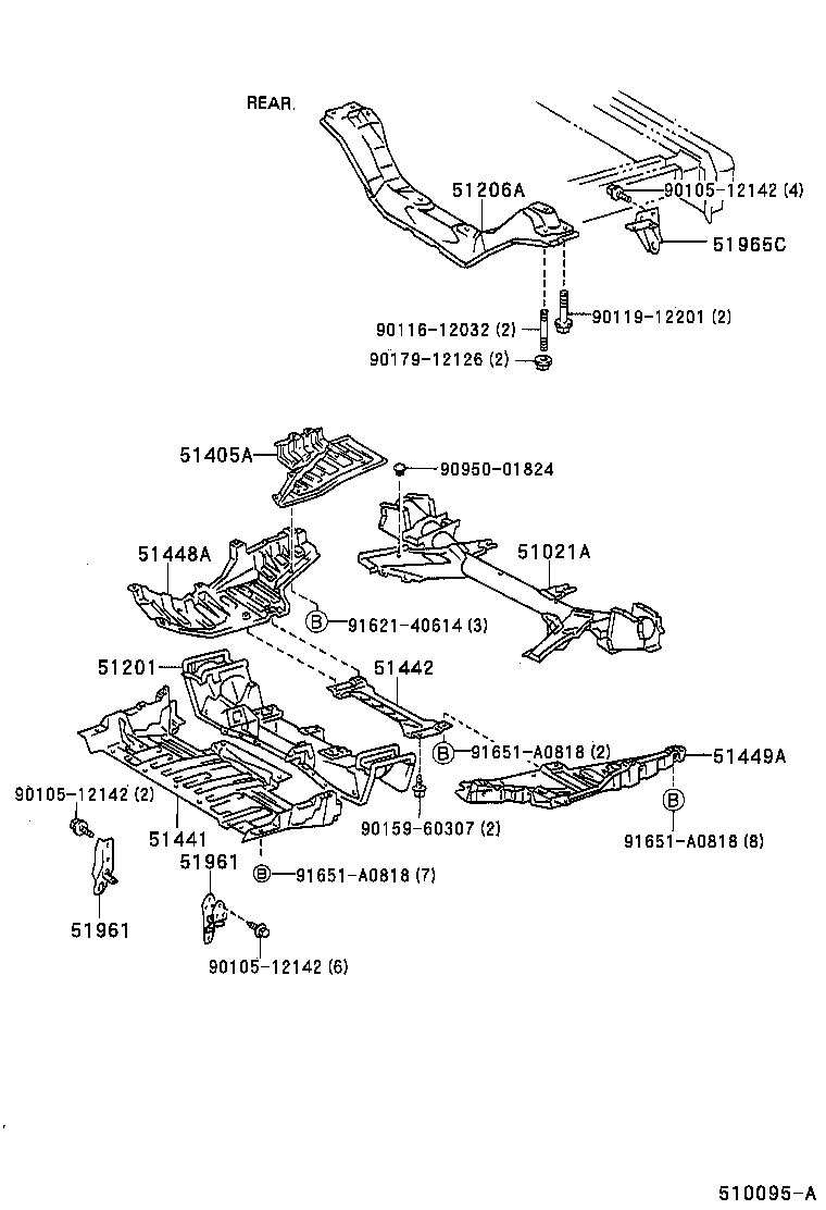 51206-28050 MEMBER SUB-ASSY, REAR SUSPENSION product image