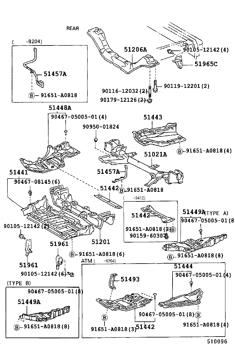 51206-28050 MEMBER SUB-ASSY, REAR SUSPENSION product image