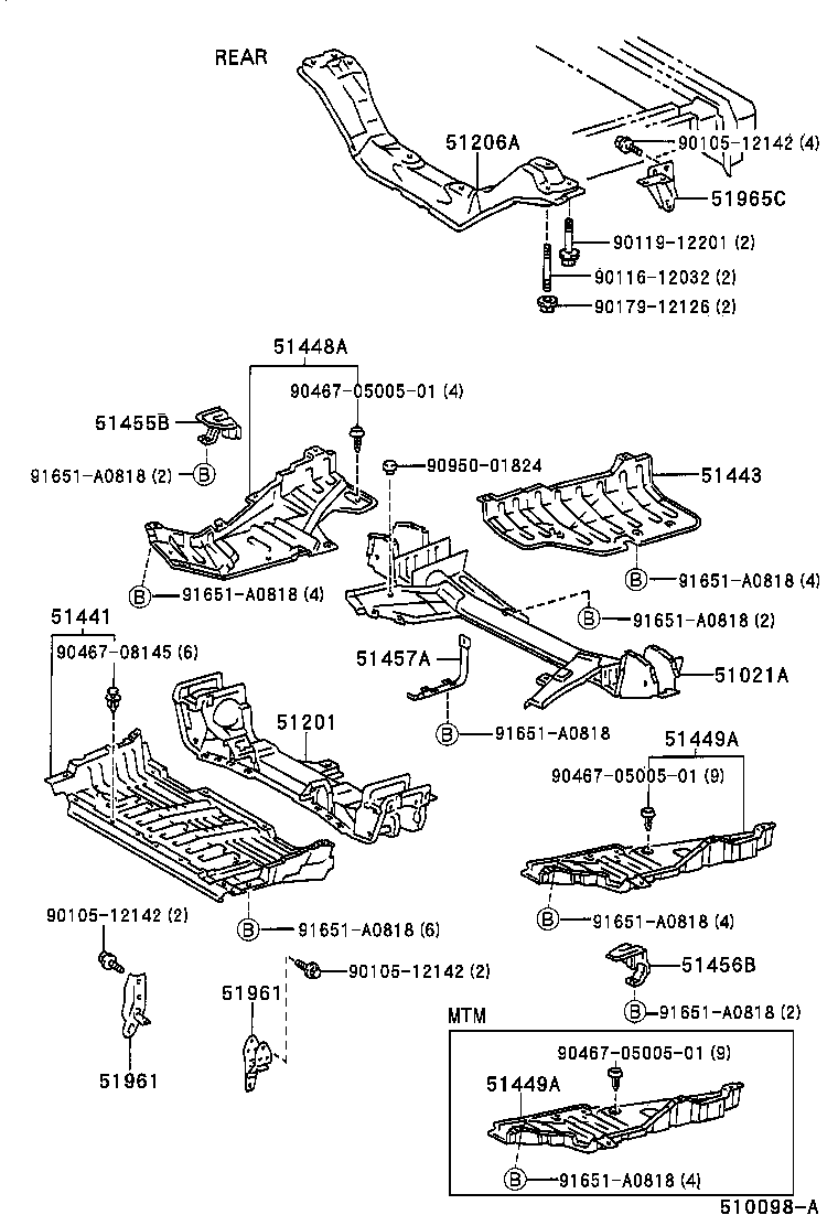51206-28050 MEMBER SUB-ASSY, REAR SUSPENSION product image