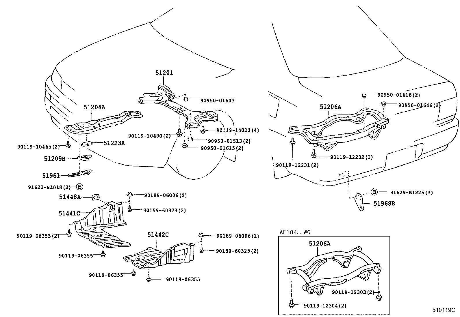 51206-12050 MEMBER SUB-ASSY, REAR SUSPENSION product image