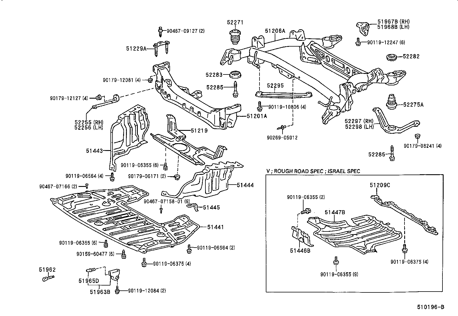 51206-50030 MEMBER SUB-ASSY, REAR SUSPENSION product image