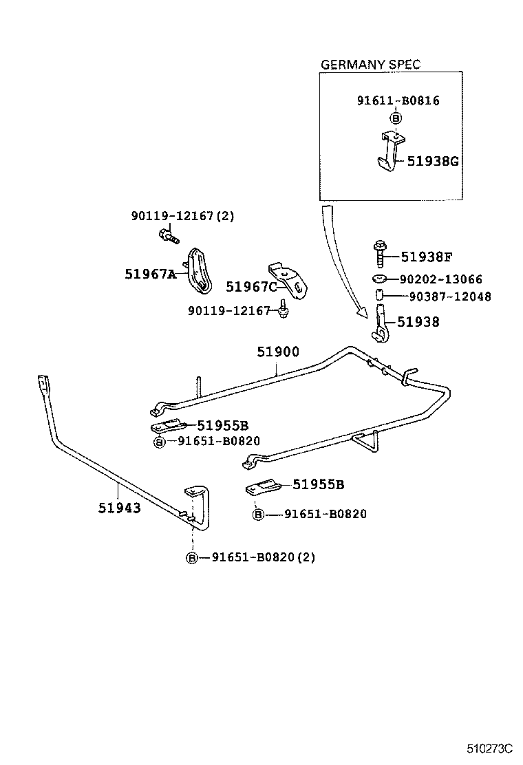 51938-26050 LOCK, SPARE WHEEL CARRIER product image