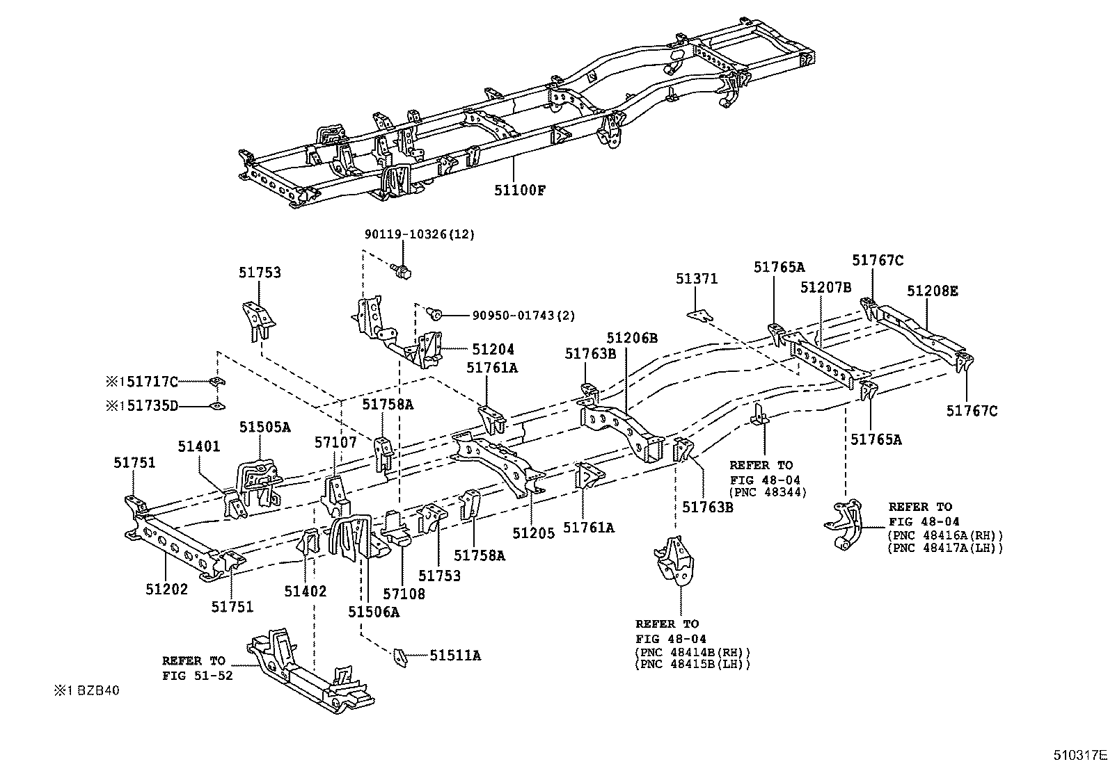 17573-58170 BRACKET, EXHAUST PIPE SUPPORT, NO.3 product image