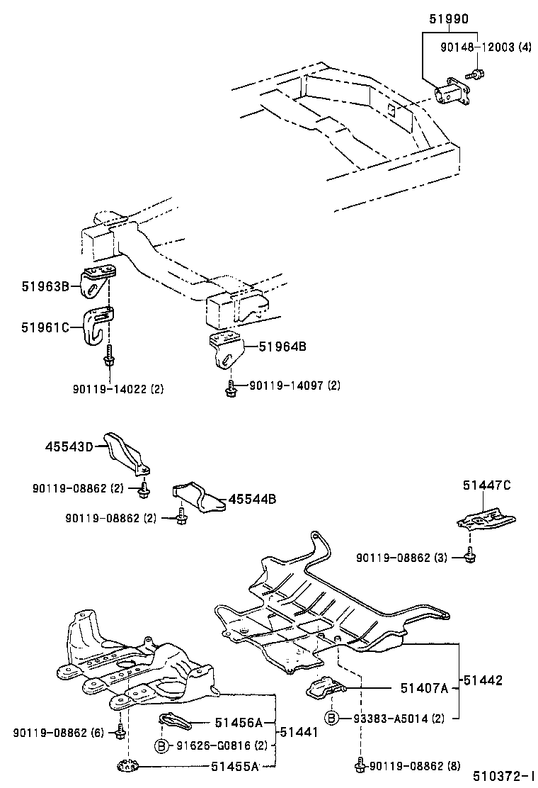 45544-60010 PROTECTOR, STEERING RACK BOOT, LH product image