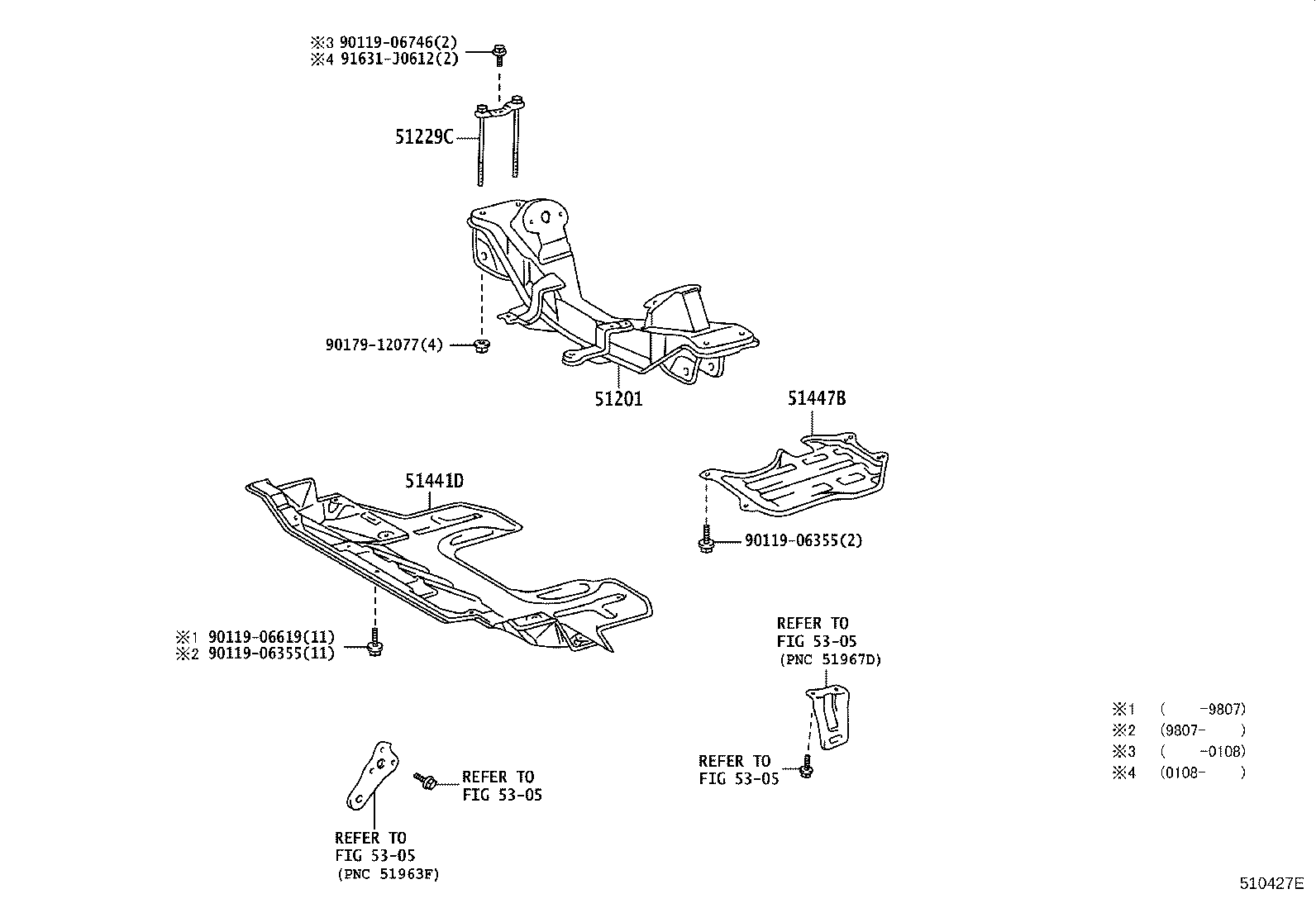 51201-43013 CROSSMEMBER SUB-ASSY, FRONT SUSPENSION product image