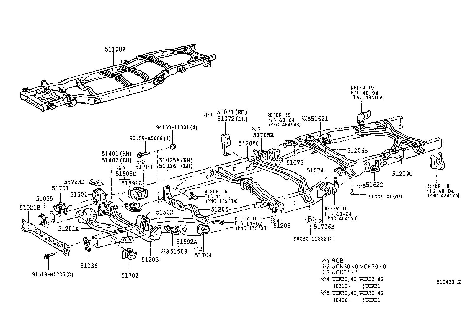 51035-0C010 PLATE SUB-ASSY, FRAME SIDE RAIL, RH product image