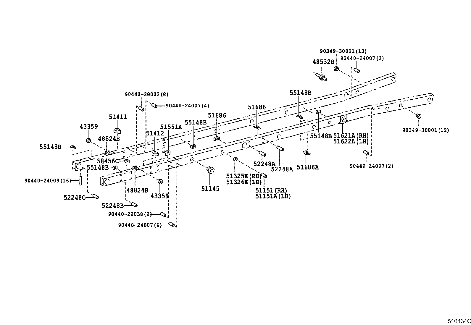 17573-58170 BRACKET, EXHAUST PIPE SUPPORT, NO.3 product image