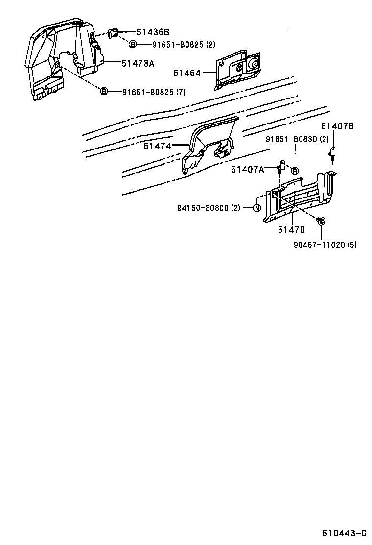 51440-37130 COVER, ENGINE UNDER, RH product image