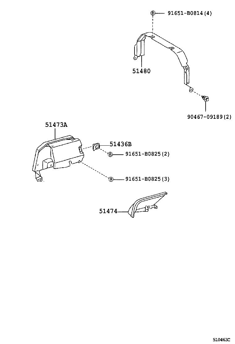 51440-37130 COVER, ENGINE UNDER, RH product image