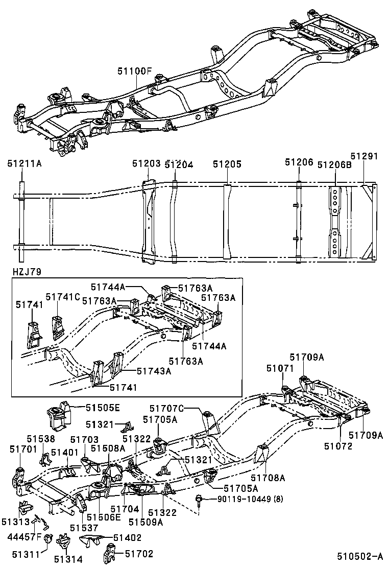 44457-60150 BRACKET, TUBE SUPPORT product image