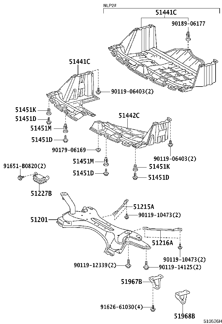 51967-48010 HOOK, TRANSPORT, REAR LH product image