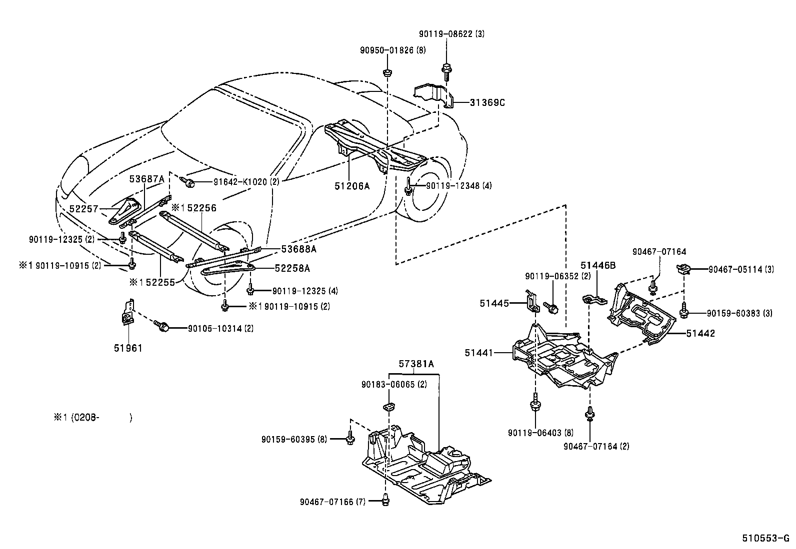 51206-17040 MEMBER SUB-ASSY, REAR SUSPENSION product image