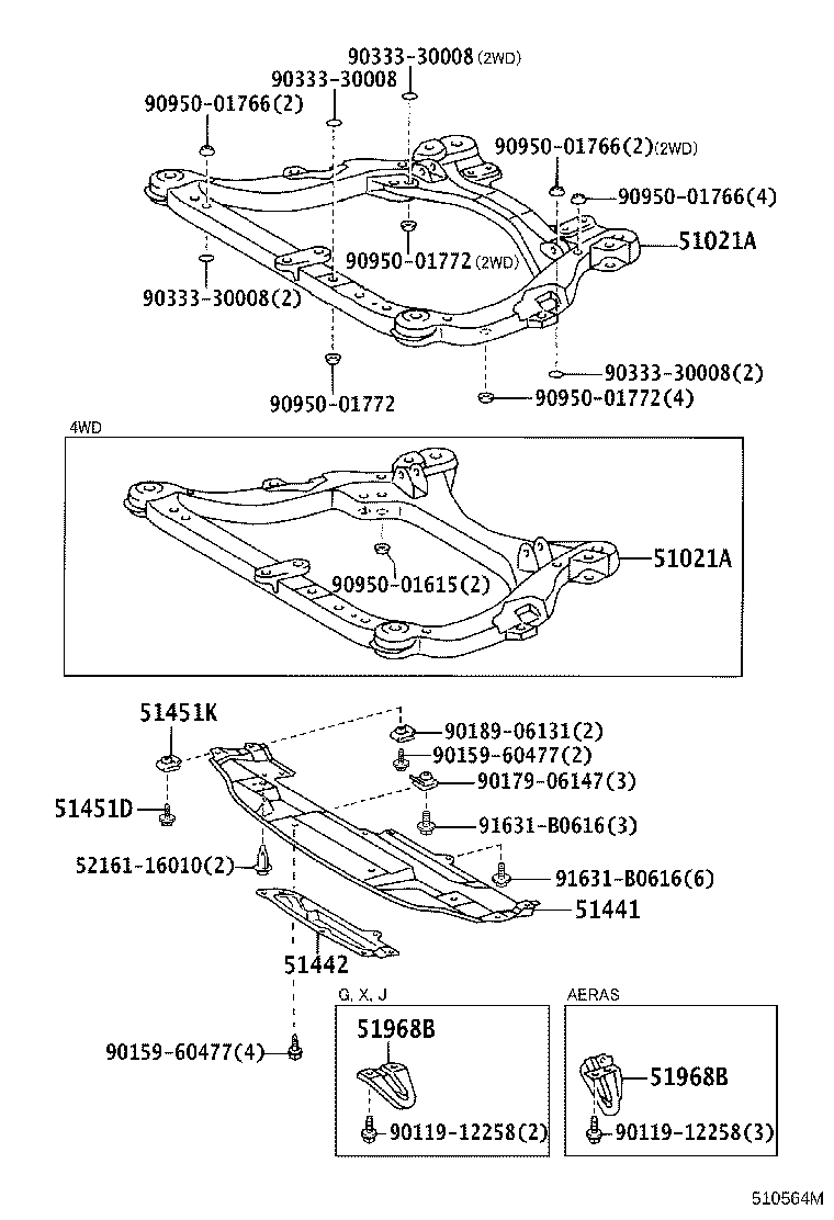 51100-28051 MEMBER SUB-ASSY, ENGINE FRONT SUPPORT product image