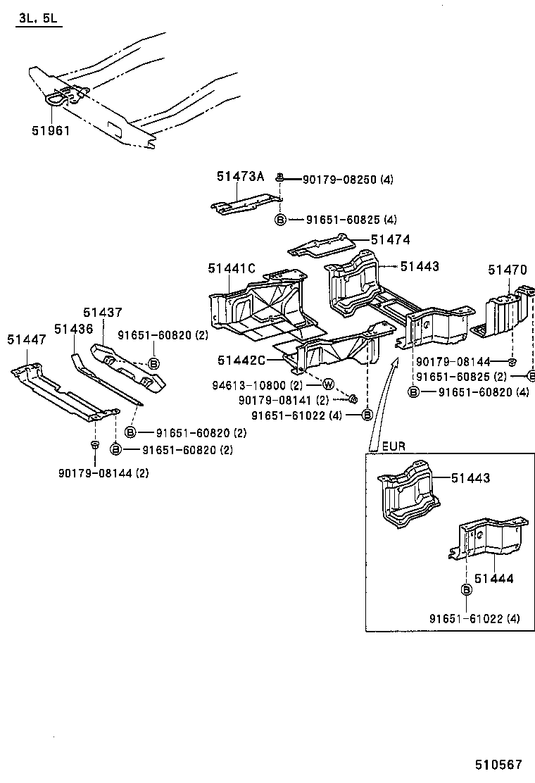 51407-25050 COVER, ENGINE UNDER, LH product image