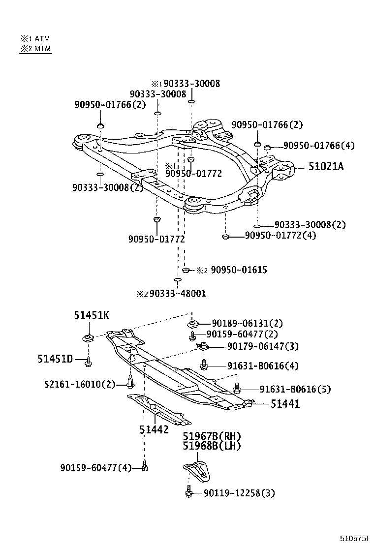51096-44010 HOOK, TRANSPORT, REAR LH product image