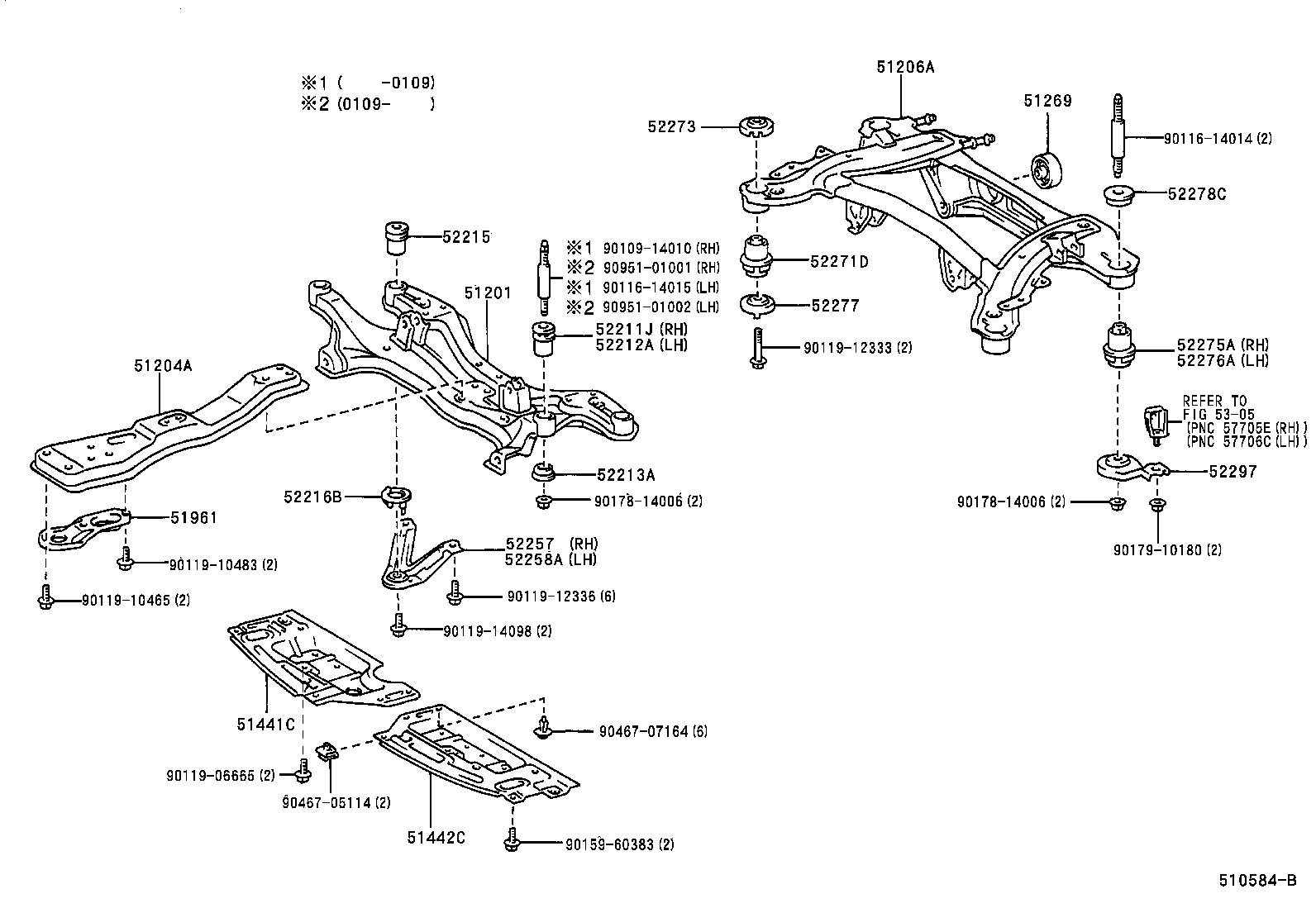 52258-63010 BRACE, FRONT SUSPENSION MEMBER, REAR LH product image