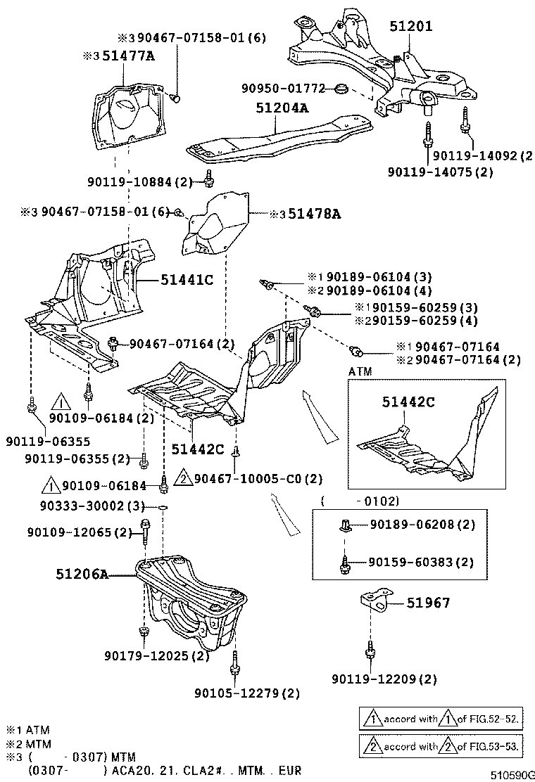 51204-12120 MEMBER SUB-ASSY, ENGINE MOUNTING, CENTER product image