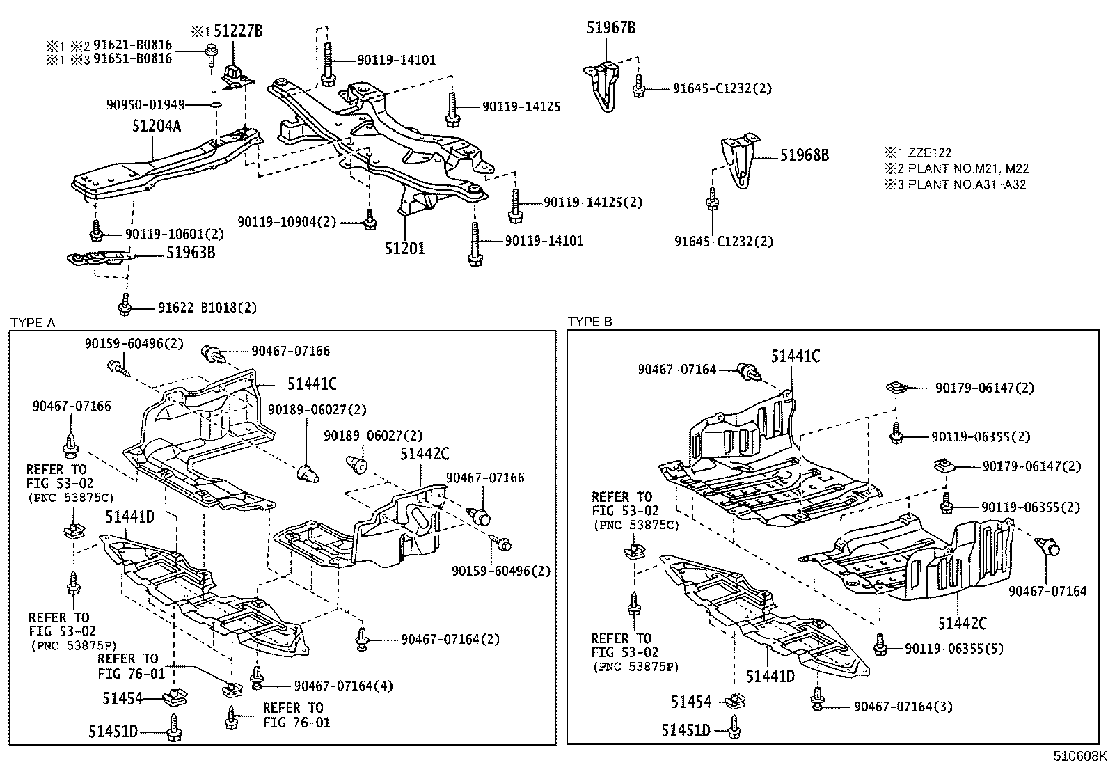 51201-12430 CROSSMEMBER SUB-ASSY, FRONT SUSPENSION product image