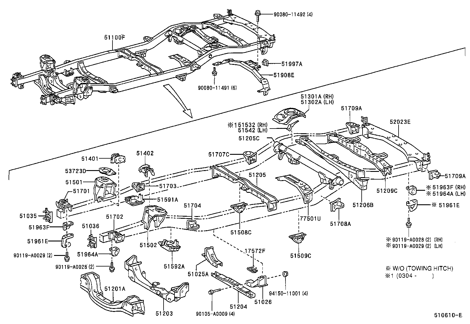 51226-0C010 BRACKET, FRONT SUSPENSION MEMBER, LH product image