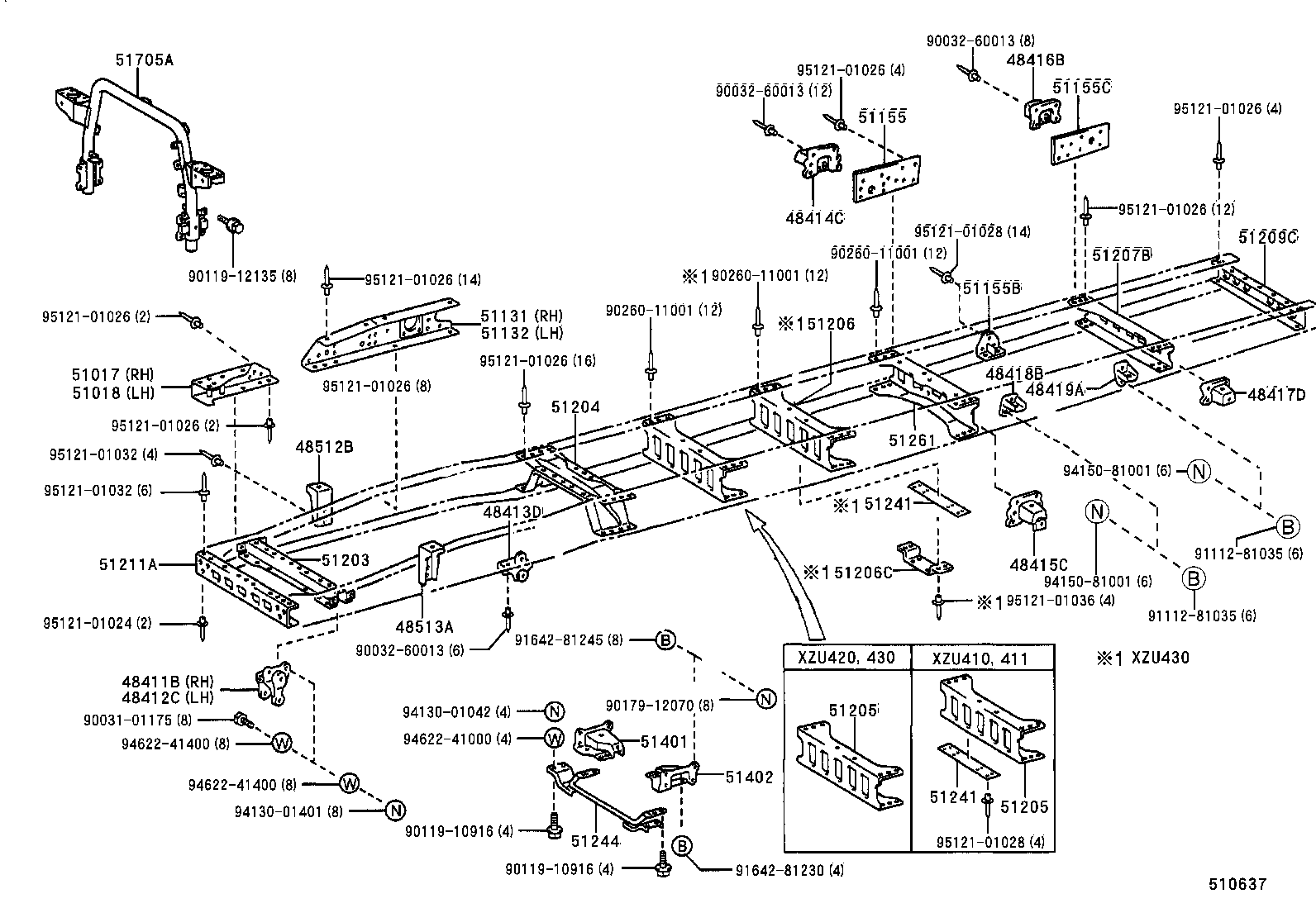 48414-37130 BRACKET, SPRING, NO.3 RH product image