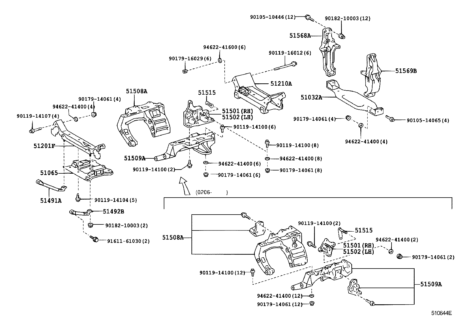 48505-37010 BRACKET SUB-ASSY, REAR SHOCK ABSORBER, UPPER RH product image